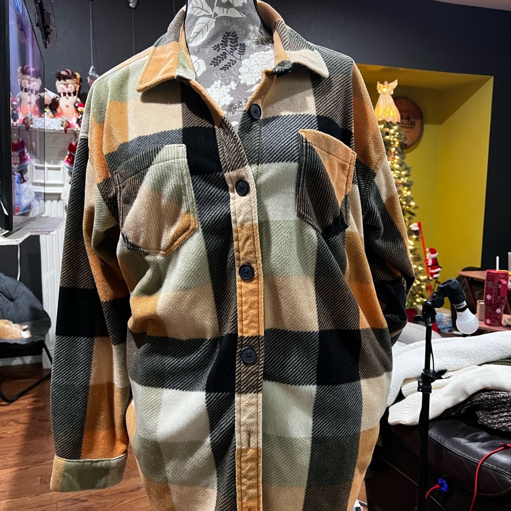Maurices Plaid Jacket - Black, Tan, Green